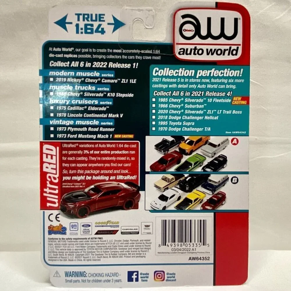 Auto World 1973‎ Plymouth Road Runner Vintage Muscle Mist Green Rel 1 Ver A NIP